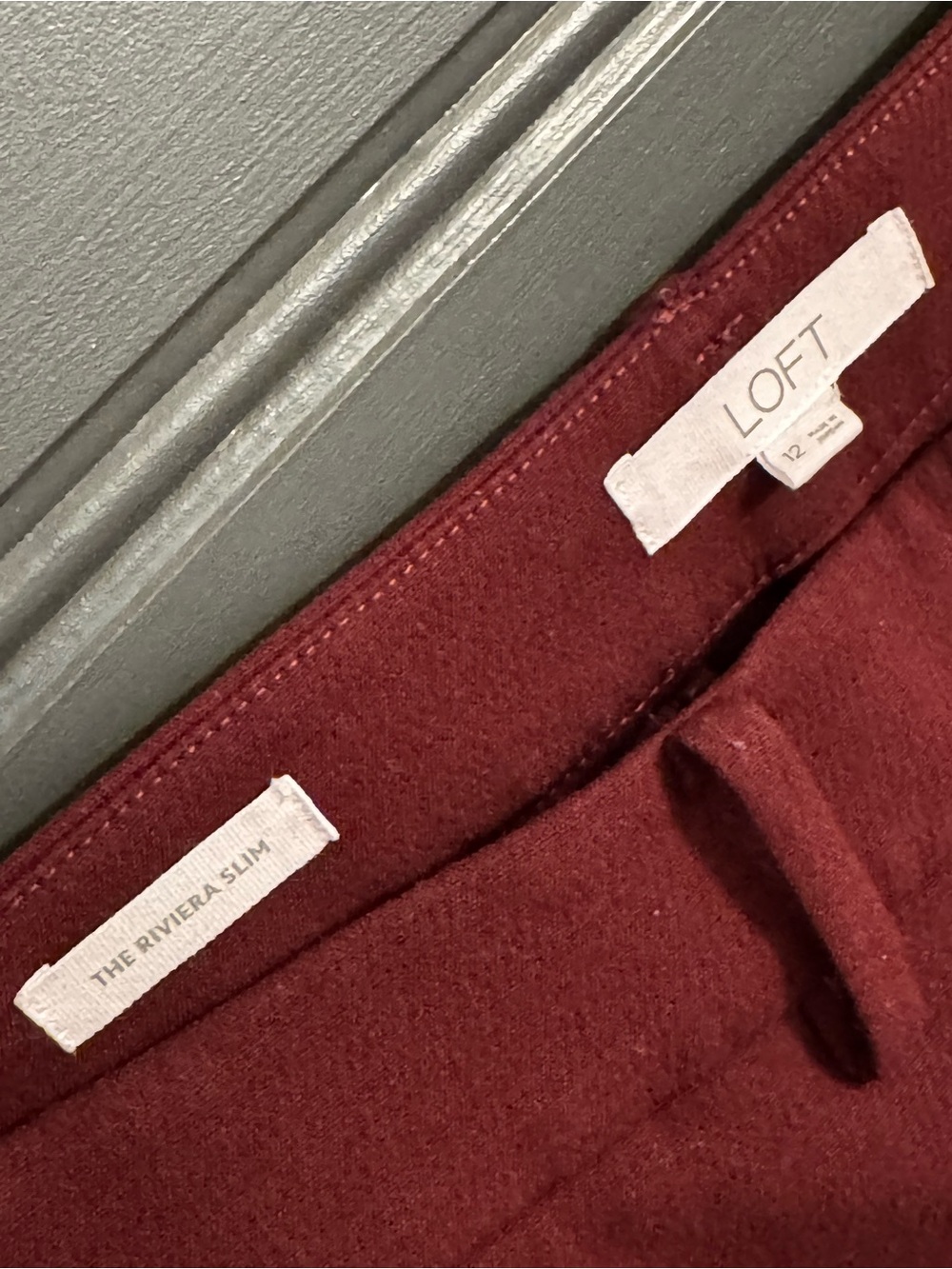 LOFT Women’s Burgundy Riviera Slim Slacks